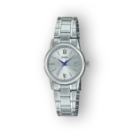 Casio ezüst karóra előlnézet, fém szíjjal