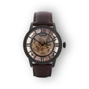 Fossil Fossil Townsman karóra, barna bőrszíjjal és átlátszó számlappal.