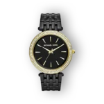 Fekete szíjjal és arany kerettel rendelkező Michael Kors Darci MK3322 karóra.