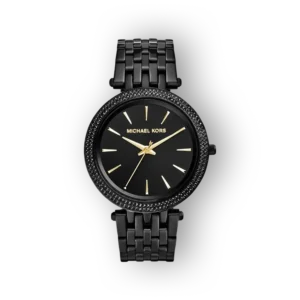 Michael Kors Darci MK3337 fekete óra arany részletekkel és lánc szerkezettel.