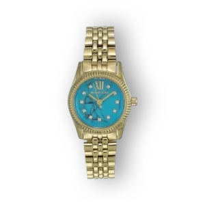 Michael Kors Lexington MK4813 női óra, arany szíjjal és kék számlappal.