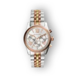 Michael Kors MK5735 karóra, két tónusú fém szíjjal és ezüst színű számlappal.