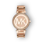 Rózsaarany színű Michael Kors Parker MK5865 karóra, csillogó kerettel.