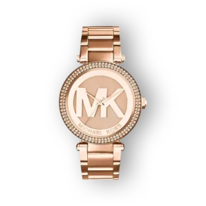 Rózsaarany színű Michael Kors Parker MK5865 karóra, csillogó kerettel.