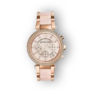 Michael Kors Mini Parker rose gold színű karóra strasszkövekkel.
