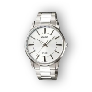 Casio ezüst színű férfi karóra elölnézetben.