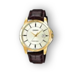 Casio férfi karóra arany színű tokkal és barna szíjjal