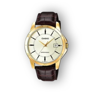 Casio férfi karóra arany színű tokkal és barna szíjjal