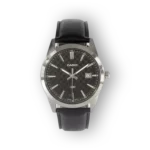 Casio férfi karóra fekete bőrszíjjal előlnézetben