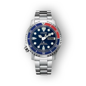 Citizen Promaster NY0086-83L, kék számlappal és acél óraszíjjal, 200 méteres vízállósággal.