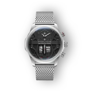 POLICE Mechatronics System ezüst színű sportóra fekete számlappal