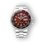 Orient karóra, barna számlappal és naptárral.