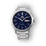 Orient karóra kék számlappal és fémszíjjal