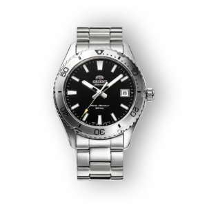 Orient férfi karóra fekete számlappal előlnézetből