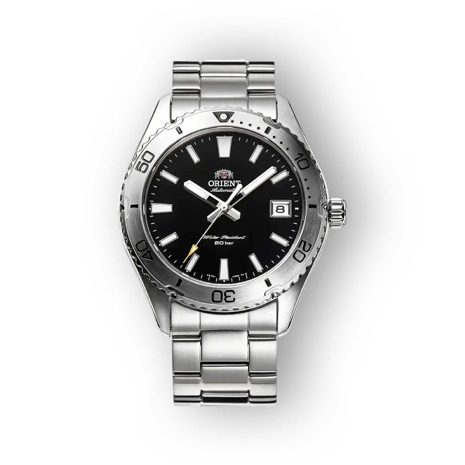 Orient férfi karóra fekete számlappal előlnézetből