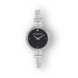 Roccobarocco RB.3534L-02M elegáns karóra, fekete számlappal és csillogó pánttal.
