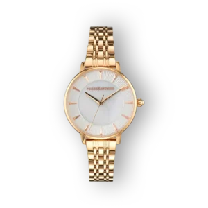 Roccobarocco RB.4659L-03M arany színű karóra sálpánttal és fehér számlappal.