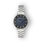 Roccobarocco RB.4659L-05M elegáns karóra, kék számlappal és ezüstszínű szíjjal.