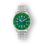 Roccobarocco RB.4886M-11M zöld számlapos óra fémszíjjal.