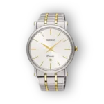 Seiko Premier ezüst-arany karóra elegáns dizájnnal és klasszikus megjelenéssel.
