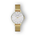 Skagen Anita SKW2150 arany színű női karóra, fehér számlappal.