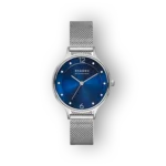 Skagen Anita SKW2307 ezüst színű női karóra kék számlappal és fém szíjjal.