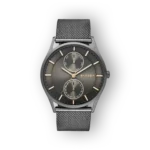 Skagen Holst SKW6180 fekete karóra karcsú fém szíjjal és három számlappal.