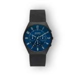 Skagen SKW6841 karóra kék számlappal és fekete hálós szíjjal.