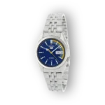 Seiko 5 SNK371K1 fémszíjas automata óra kék számlappal.