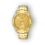 Arany színű Seiko automata karóra elölnézetből.