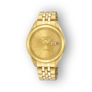 Seiko 5 SNKL28K1 automata karóra arany színű fém szíjjal.