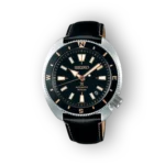 Seiko automata karóra fekete számlappalés bőrszíjjal