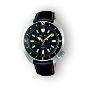 Seiko automata karóra fekete számlappalés bőrszíjjal