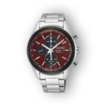 Seiko férfi karóra ezüst szíjjal és barna számlappal