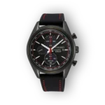 Seiko SSC777P1 fekete színű napenergiás kronográf karóra részletfotója.