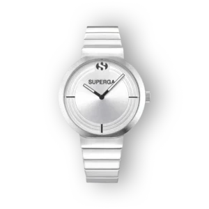 Superga ezüstszínű karóra, letisztult dizájnnal és fém szíjjal.