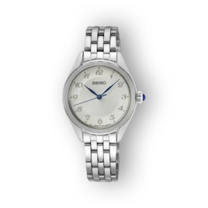 Seiko Classic SUR379P1 női karóra ezüst színű fém szíjjal.