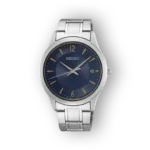 Seiko férfi karóra kék számlappal és ezüst szíjjal