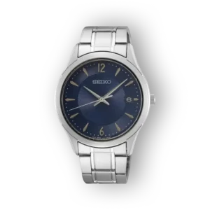Seiko férfi karóra kék számlappal és ezüst szíjjal