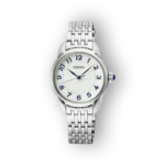 Seiko Quartz SUR561P1 ezüst szíjjal és kék számlappal.