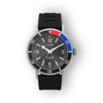 Timex Standard TW2V71800 fekete órái, sportos dizájnnal és színes kerettel.