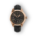 Aviator karóra fekete számlappal és arany tokban