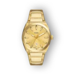 Fossil arany színű karóra, részletes óraszámlappal és acél csattal.