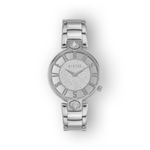 Ezüst színű Versus Versace női karóra elölnézetből.