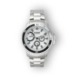 Versus Versace VSPLO0519 karóra ezüst szíjjal és fekete részletekkel.