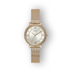 Guess női karóra rózsaarany számlappal előlnézetben.